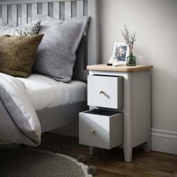 Bromley II 2 Drawer Slim Bedside Table - thumbnail 2