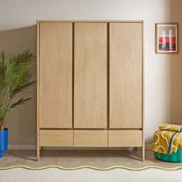 Elements Holmes Triple Wardrobe, Oak by Dunelm