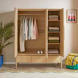 Elements Holmes Triple Wardrobe, Oak - thumbnail 2