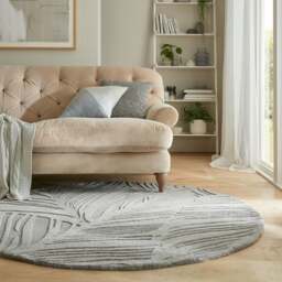 Lino Leaf Round Rug - thumbnail 1