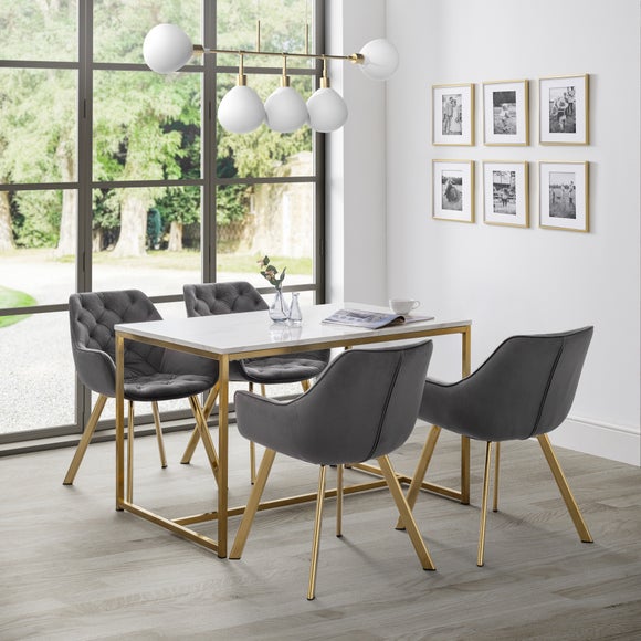 Scala 4 Seater Rectangular Dining Table, White - image 1