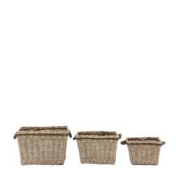 Cedar & Sage Set of 3 Aspen Woven Log Baskets - thumbnail 4
