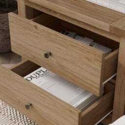 Olney Wide 2 Drawer Bedside Table - thumbnail 3