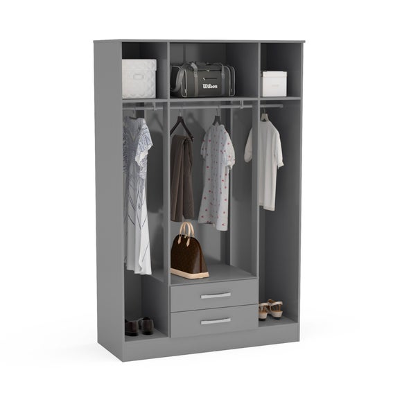 Lynx 4 Door Wardrobe, Mirrored
