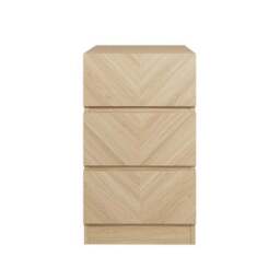 Set of 2 Taranto 3 Drawer Bedside Tables, Oak Effect - thumbnail 2