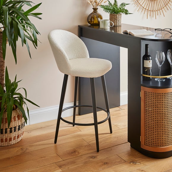 Astrid Bar Stool, Boucle by Dunelm