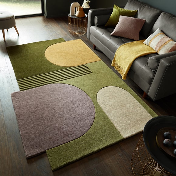Lozenge Abstract Shaped Wool Rug - image 1