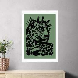 East End Prints Live Brave Green Tiger Print by Wonder and Rah - thumbnail 1