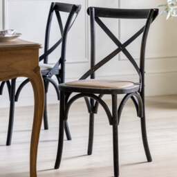 Cannock Set of 2 Dining Chairs, Oak & Rattan - thumbnail 1