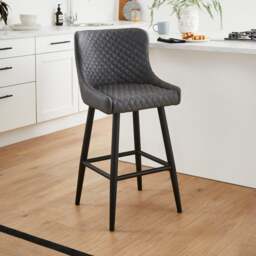 Montreal Counter Height Bar Stool, Faux Leather - thumbnail 1