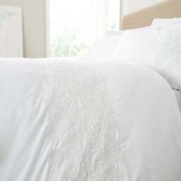 Bianca Floral Embroidery 200 Thread Count 100% Cotton Duvet Cover & Pillowcase Set - thumbnail 6