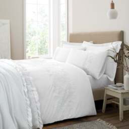 Bianca Floral Embroidery 200 Thread Count 100% Cotton Duvet Cover & Pillowcase Set - thumbnail 1