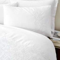 Bianca Floral Embroidery 200 Thread Count 100% Cotton Duvet Cover & Pillowcase Set - thumbnail 2
