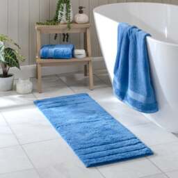 Luxury Cotton Textured Stripe Bath Runner - thumbnail 1
