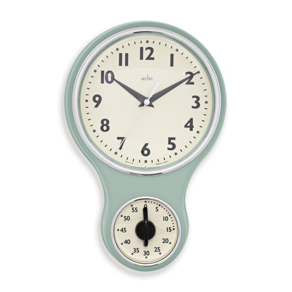 Acctim Kitchen Time Retro Quartz Timer Wall Clock - image 1