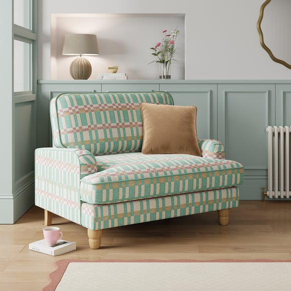 Beatrice Checkerboard Woven Stripe Snuggle Chair - image 1