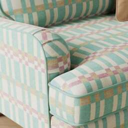 Beatrice Checkerboard Woven Stripe Snuggle Chair - thumbnail 3