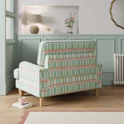 Beatrice Checkerboard Woven Stripe Snuggle Chair - thumbnail 2
