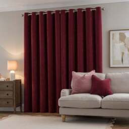 Soft Chenille Herringbone Eyelet Curtains - thumbnail 4