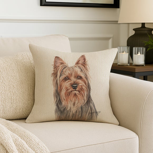Christine Varley Yorkie Square Cushion - image 1
