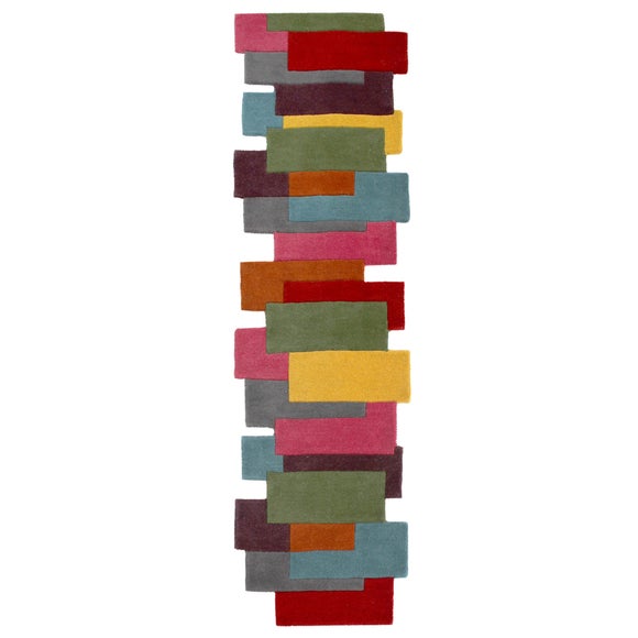 Collage Modern Cut-Out Wool Runner - image 1