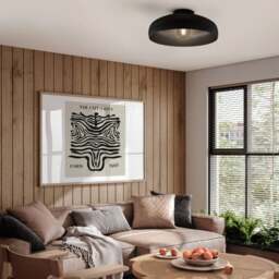 EGLO Mogano Retro Semi-Flush Ceiling Light - thumbnail 1