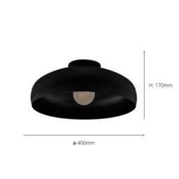 EGLO Mogano Retro Semi-Flush Ceiling Light - thumbnail 4