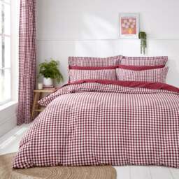Portloe Woven Gingham 100% Cotton Duvet Cover & Pillowcase Set - thumbnail 1