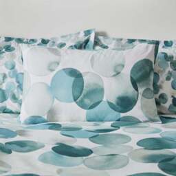Watercolour Circles Teal Duvet Cover and Pillowcase Set - thumbnail 3
