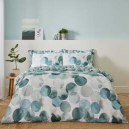 Watercolour Circles Teal Duvet Cover and Pillowcase Set - thumbnail 1