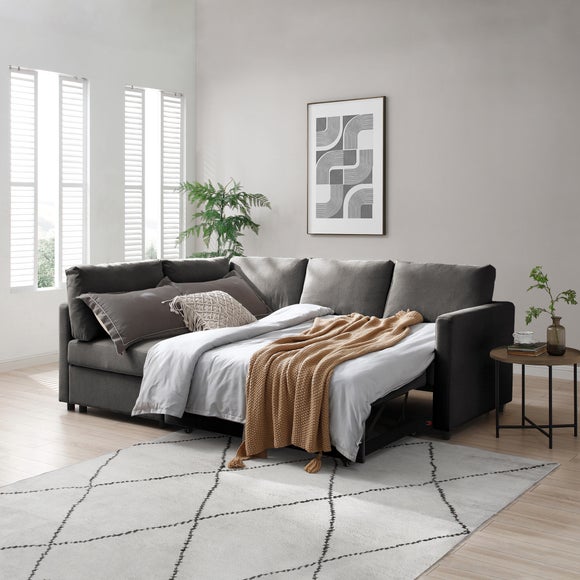 Miller Chenille 3 Seater Corner Double Sofa Bed - image 1