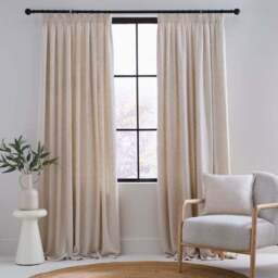 Linen Blend Pencil Pleat Curtains - thumbnail 2