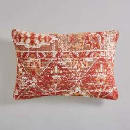 Distressed Chenille Cotton Rectangle Cushion - thumbnail 3