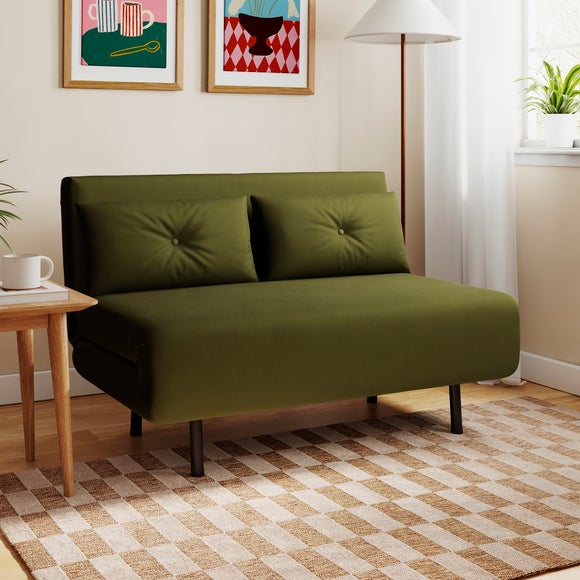 Phoebe Velvet Small Double 2 Seater Sofa Bed - image 1
