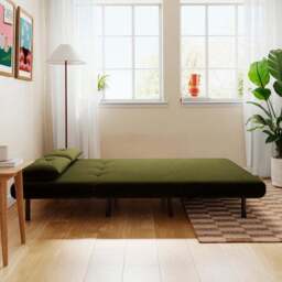 Phoebe Velvet Small Double 2 Seater Sofa Bed - thumbnail 3