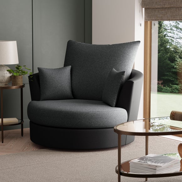 Blake Soft Faux Leather Combo Swivel Chair