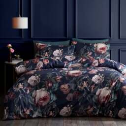 Beatrix Floral Velvet Duvet Cover & Pillowcase Set - thumbnail 1