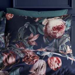 Beatrix Floral Velvet Duvet Cover & Pillowcase Set - thumbnail 4