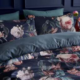 Beatrix Floral Velvet Duvet Cover & Pillowcase Set - thumbnail 2