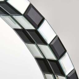 Monochrome Mosaic Edge Round Wall Mirror - thumbnail 2