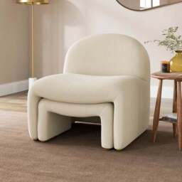 Monty Ribbed Chenille Accent Chair And Footstool - thumbnail 2