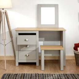 Lancaster 3 Drawer Dressing Table Set with Mirror - thumbnail 2