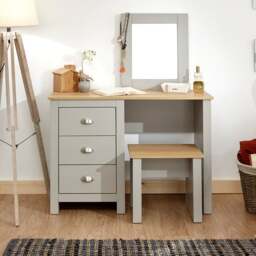 Lancaster 3 Drawer Dressing Table Set with Mirror - thumbnail 1