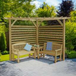 Ludlow Corner Pergola with Back - thumbnail 1