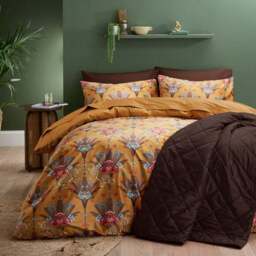 Yael Jungle Leopard Ochre Duvet Cover and Pillowcase Set - thumbnail 4
