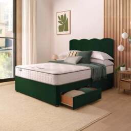 Silentnight Divan Bed With Wave Velvet Headboard and 800 Pocket Sprung Mattress - thumbnail 3