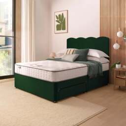 Silentnight Divan Bed With Wave Velvet Headboard and 800 Pocket Sprung Mattress - thumbnail 1