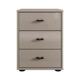 Wiemann Kahla Glass Fronted 3 Drawer Bedside Table - thumbnail 2
