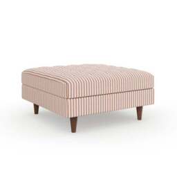 Zoe Pinstripe Fabric Square Storage Footstool - thumbnail 6