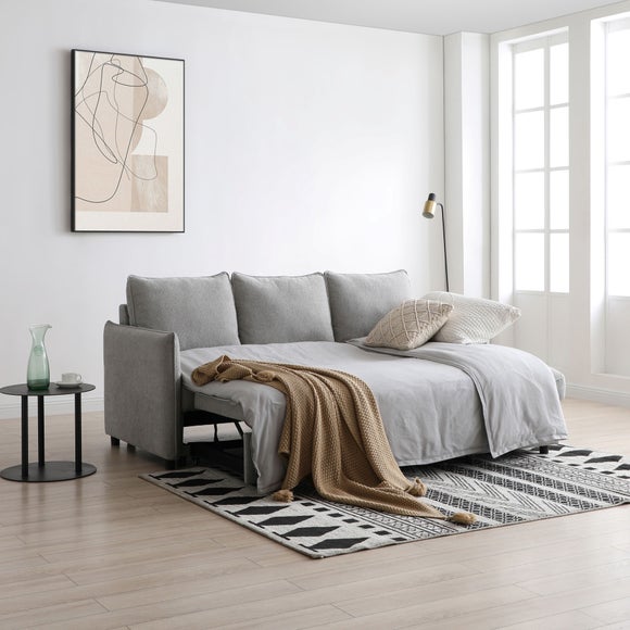 Lucie Grey Boucle Corner Sofa Bed - image 1